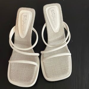 White strapped sandals